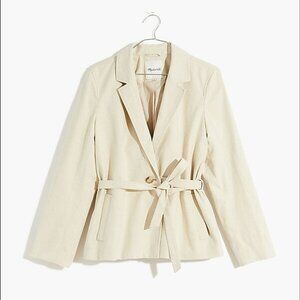 Madewell Cotton-Linen Belted Blazer. XXS. NEW!